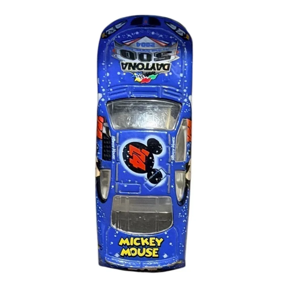 Disney Mickey Mouse Daytona 500 Diecast Car 2004 Blue 1:64 Scale Nascar EUC